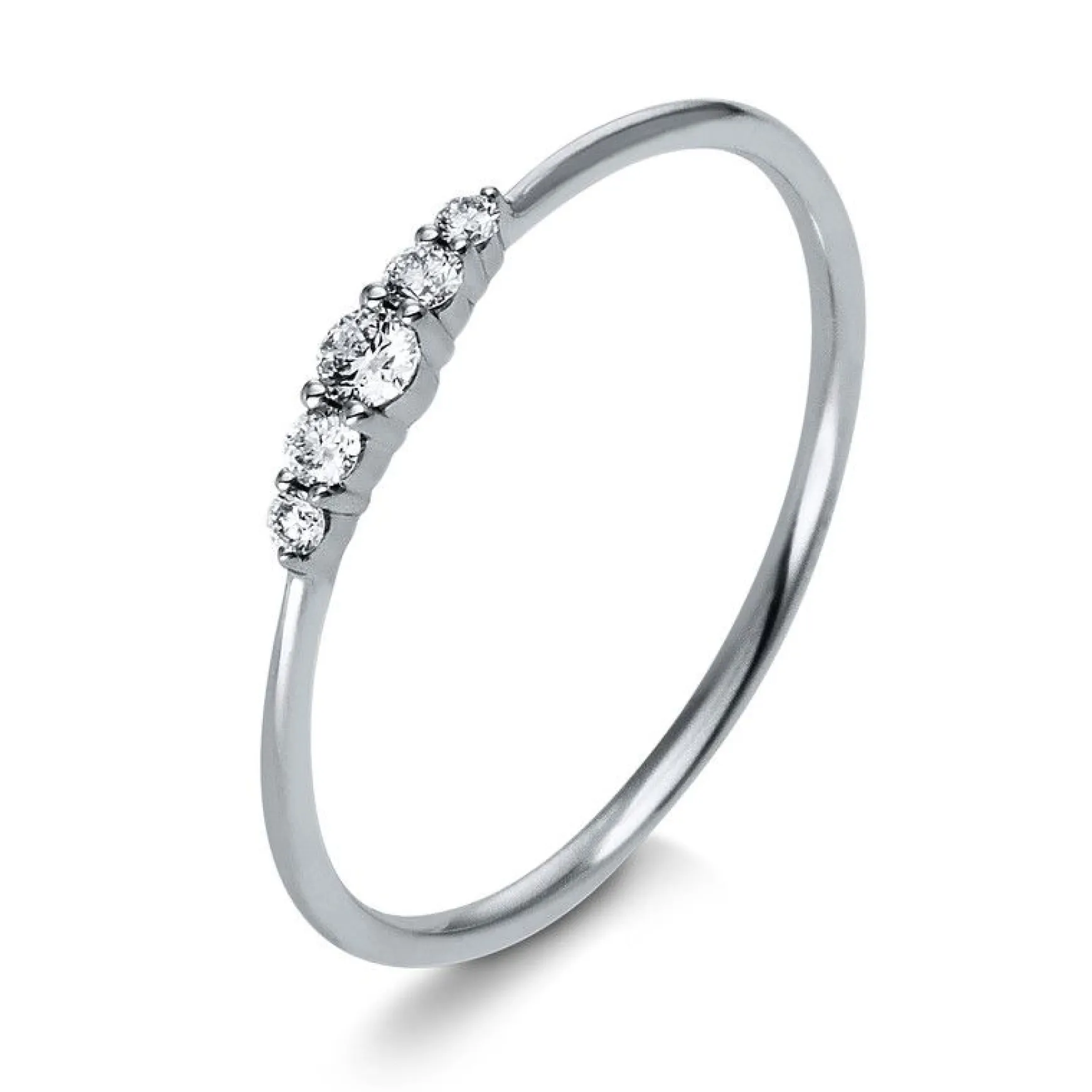 Verlobungsring 750/18K Weissgold Diamant 0.1ct.