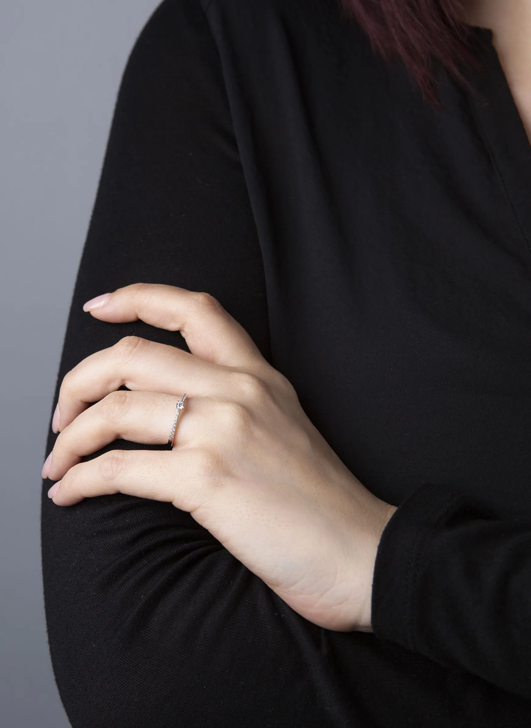 Verlobungsring 750/18K Weissgold Diamant 0.23ct.