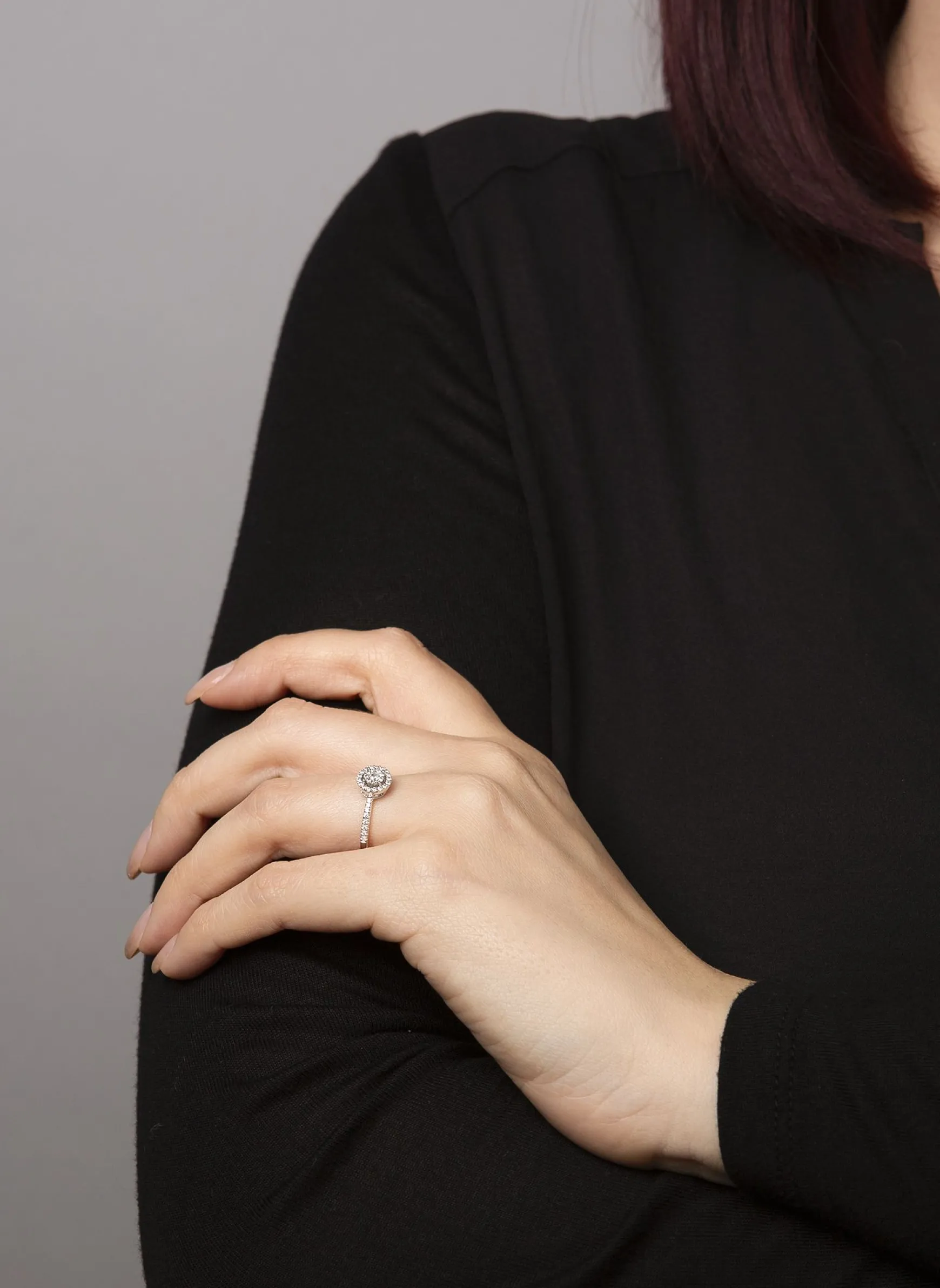 Verlobungsring 750/18K Weissgold Diamant 0.25ct.